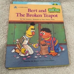 Sesame Street Bert and the Broken Tea Pot Hardcover Book Vintage 1980’s
